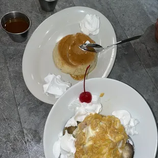 Flan and Fried Ice Cream!