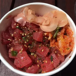 Spicy garlic poke bowl