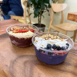 Honeycomb Acai (left) surfers bowl (right)