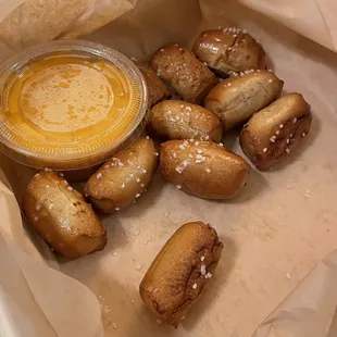 Pretzel bites- much too salty
