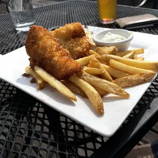 Fresh perfectly cooked fish and chips