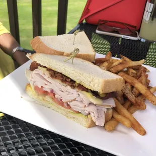 Club- big ol sandwich and great fries