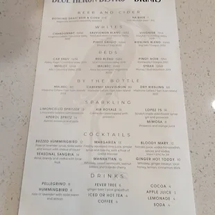 Drink Menu