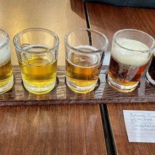 Beer Flight: 5 tastes for $12