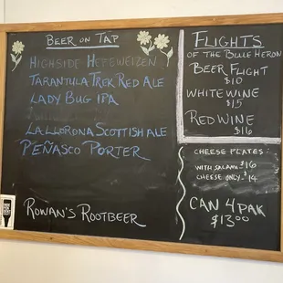 Blue Heron Brewing Company.  Beers on Tap.