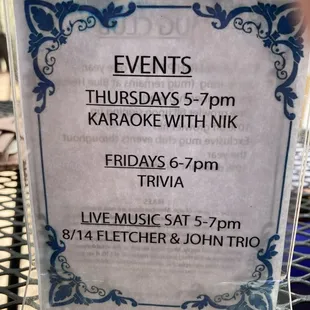 Blue Heron Brewing Company.  Their events on different days.