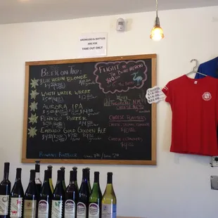 Beers on tap and merch.