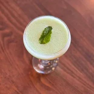 The Spiked Shamrock is the perfect combination of mint, whiskey, and Irish cream.