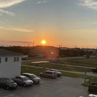 Sun setting from the entrance