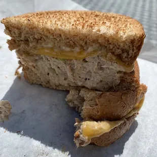 Tuna melt sandwich. Blue Heron, April 2021.