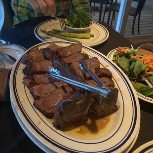 Great steak. Teeny tiny little sides of mediocrity.
