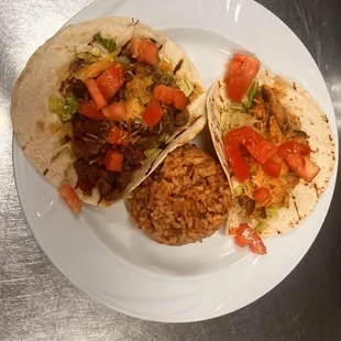 Taco!! Chicken or beef.