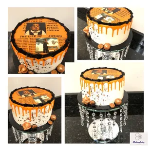 Copper Orange Theme Birthday Cake.