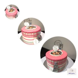 Pink and White Absolute Birthday Cake