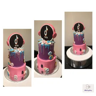 Tik Tok Theme Birthday Cake