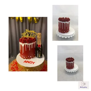 Red Moët Birthday Cake