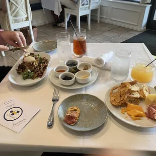 Mushroom toast and charcuterie