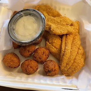Catfish with hush puppies
