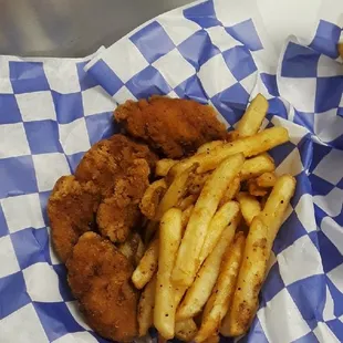 Chicken strips and fries