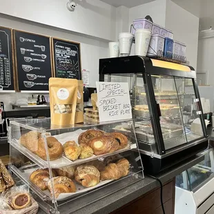 a display of baked goods