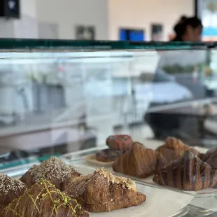 croissants and pastries on display