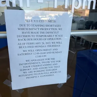 a sign in a window