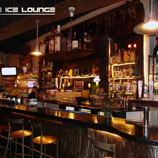 the bar with stools