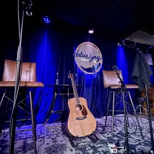 a guitar and microphone