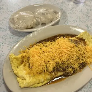4 way Northsider omelette and a half order of biscuits and gravy. The gravy was just OK.