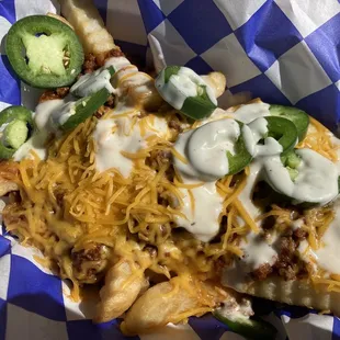 a cheesy loaded nachos