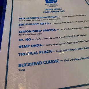 menu