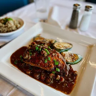 Blackened Salmon with Etouffee