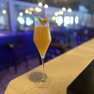 a glass of orange juice