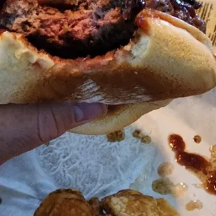 Burger cooked to order.