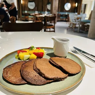 Organic gluten free cacao and banana pancakes