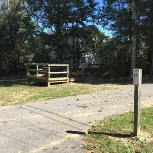 The sites at the front have cute deck areas.