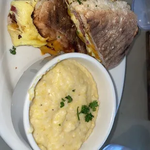 Breakfast Panini, Grits