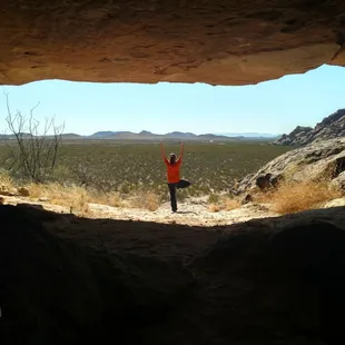 We offer yoga classes with stunning views of Hueco Tanks.