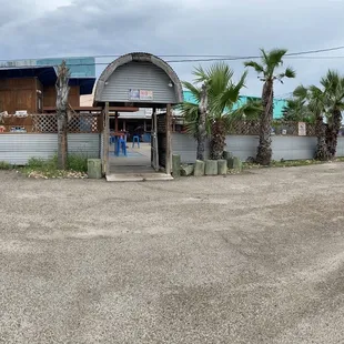 an empty parking lot