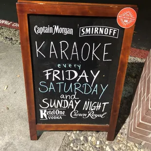 Karaoke every Friday, Saturday and Sunday Night!!