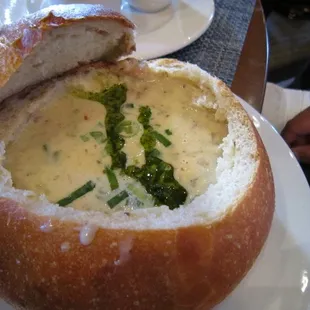 #1 Award Winning Dungeness Crab and Corn Chowder in Bread Bowl