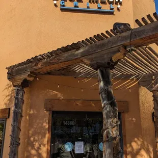 the entrance to the restaurant