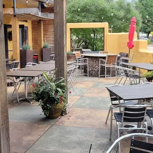 It was a beautiful day, so we sat outside.