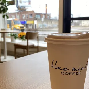 Oat milk dirty chai to go.