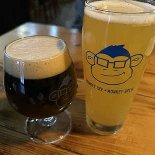 Hers (Peanut Butter porter) &amp; His (Hazy Ape IPA)