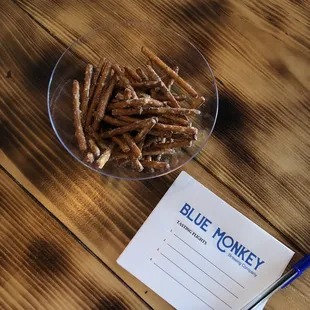 Complimentary zesty pretzels