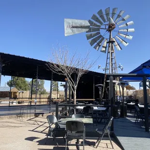 Beer garden and landmark of the windmill