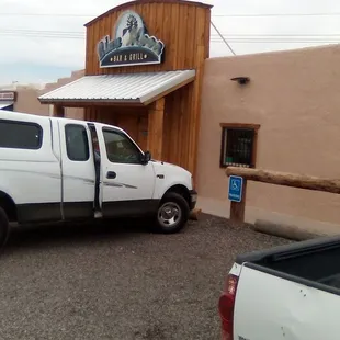 Outside entry to the Blue Moon Bar and Grill at Radium Springs. Nice all around experience.