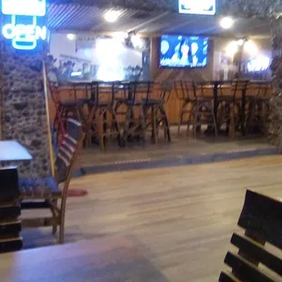 Inside the Blue Moon Bar and Grill at Radium Springs. Open and clean with friendly, attentive people.