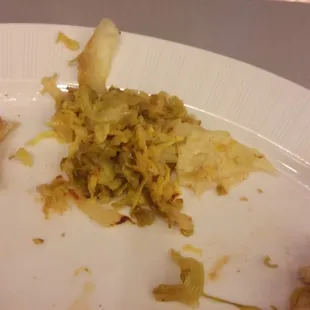 The brown kraut (?) On the Reuben